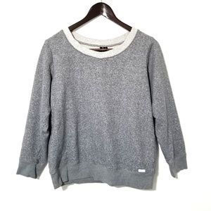 Kensie Crewneck Sweatshirt Gray & White Sz Medium